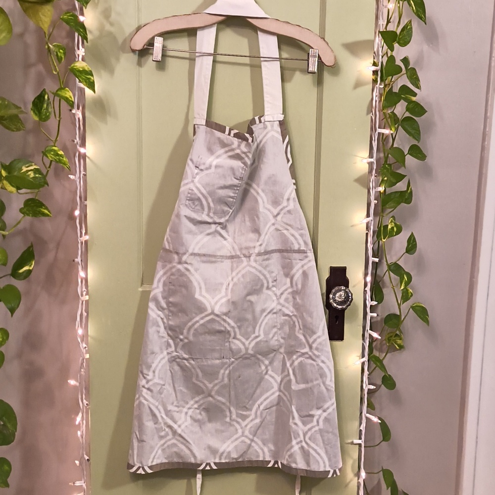 Home - Kitchen Apron Beige White Modern Pattern - Picture 7 of 8
